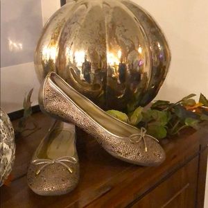 Taupe Jeweled Ballet Flats